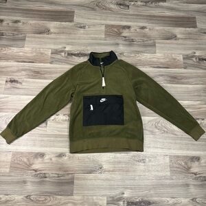 Nike Men's Sportswear Half Zip Pullover Fleece Sweatshirt Green Size Small